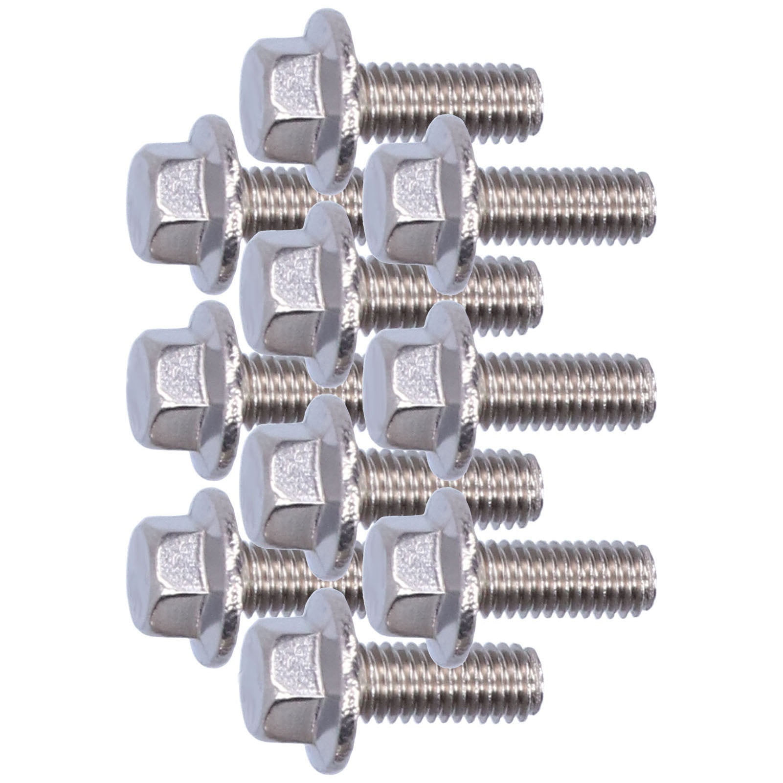 10 Boulons Hexagonaux M6x16mm à Bride - Acier Carbone 10.9 - Uxcell