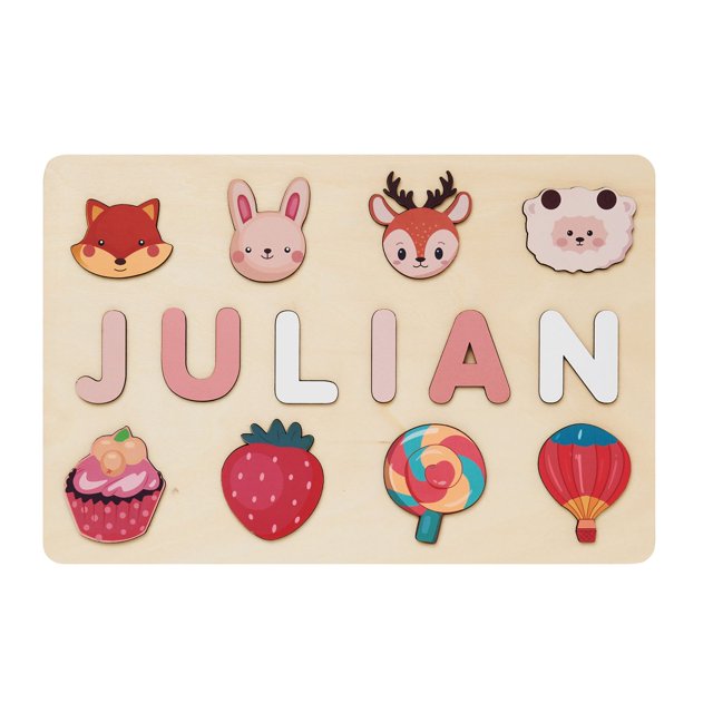 Children's Personalized Name Puzzle Wooden Educational Toy Birthday Gift