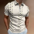 thumbnail image 2 of Dots Waves Shades of Green Dots Men Zipper T-shirt Summer Casual Short Sleeve T-shirt Top, 2 of 7