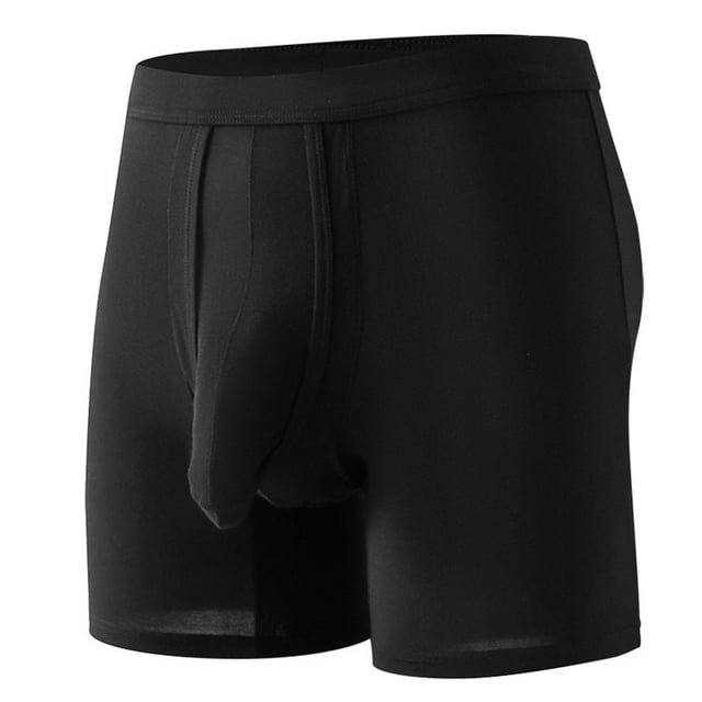 Caleçons pour Hommes à Double Pochette, Boxeurs Longs à Jambe Évasée, Boxeurs avec Pochette Séparée, Troncs en Modal, Boxeurs d'Incontinence, sous-Vêtements pour Hommes
