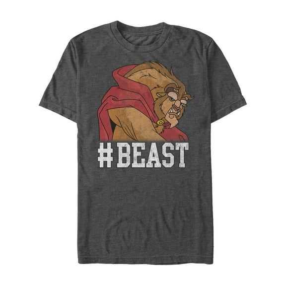 Men's Beauty and the Beast #Beast Graphic Tee Charcoal Heather Large