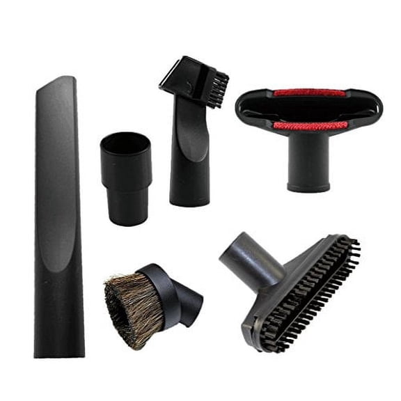 GIBTOOL Vacuum Attachments Accessories Cleaning Kit Brush Nozzle Crevice Tool for 1 1/4 inch & 1 3/8 inch Standard Hose 6pcs