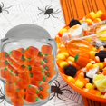 thumbnail image 5 of Halloween Themed Skull Shaped Plastic Candy Jars, 6in Dispensing Serving Bowl Home Kitchen Canister Spooky Party Favor Treats Candies Gummy Storage Container Decoration Gift (2-Pack), 5 of 7