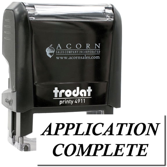 Self-Inking Application Complete Stamp, Trodat Printy 4911, Press and Print Stamping, Impression Size 5/8" x 1-1/2", Up to 10,000 Impressions - Black Ink