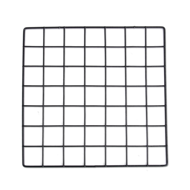 EeaseMX Marco de fotos colgante de metal, rejilla de malla para pared, para dormitorio, sala de estar, de hierro, multimarco, estante de almacenamiento para fotos, decoración del hogar (negro)
