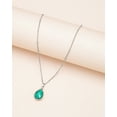 thumbnail image 1 of Silvertone Collier Pierre de Naissance Émeraude en Forme de Goutte d'Eau, 1 of 1