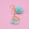 thumbnail image 4 of Flmtop Letter Pendant Plush Ball Key Chain Resin Sequin Buckle Keyring Holder Charm Decoration, 4 of 10