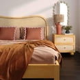 thumbnail image 2 of Grappa Natural Wood & Rattan Wavy Nightstand, 2 of 6