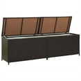 thumbnail image 4 of Pemberly Row Poly Rattan and Powder-Coated Steel Storage Chest in Brown, 4 of 9