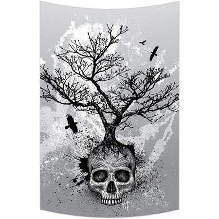 GCKG Creative Skull Tree Black Eagle Wall Art Tapestries Home Decor Wall Hanging Tapestry Size 60