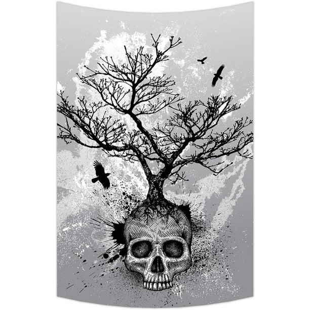 GCKG Creative Skull Tree Black Eagle Wall Art Tapestries Home Decor Wall Hanging Tapestry Size ...