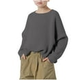 thumbnail image 6 of UQJfacai Girls Oversized Crewneck Sweaters Kids Fall Winter Long Sleeve Slouchy Chunky Knit Cute Pullover Jumper Tops 5-15 Years, 6 of 9