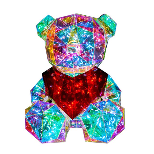 Fantasma Prismático Iridiscente Fantasmas Coloridos Divertidos Cara LED Adorno Escritorio (D)
