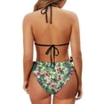 thumbnail image 6 of Uourmeti Women's Tropical Floral Hummingbird Halter Bikini Set - Two Piece Triangle Swimsuit for Beach Vacation & Pool Party, 6 of 9