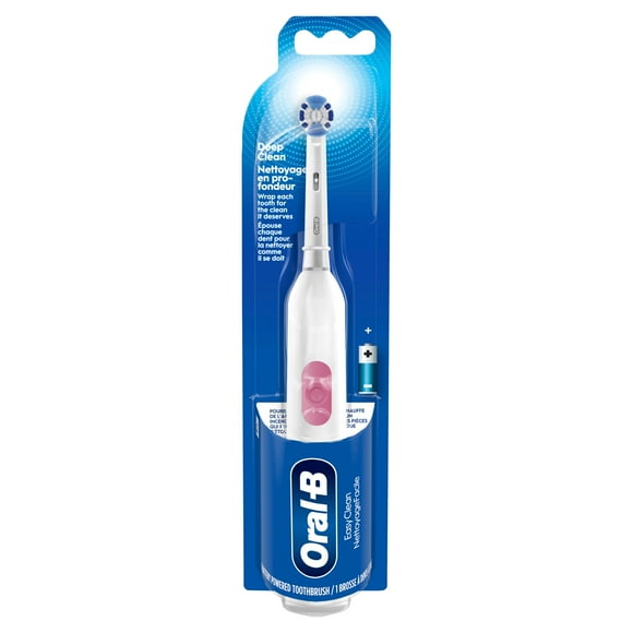 Oral B Easy Clean Battery Toothbrush, Deep Clean - White, with Brush Head, Batteries Included