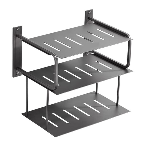 Estante para proyector de 3 capas para caja de almacenamiento de pared, resistente, de aluminio, fácil de transportar. Gris