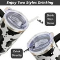 thumbnail image 4 of Brown Cow Print Tumbler with Lid and Straw, Stainless Steel 40oz Tumbler with Handle, Cow Print Travel Coffee Mug Water Bottle, Highland Cow Gifts Cups for Women and Girls, 4 of 6