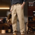 thumbnail image 2 of FRSASU Pantalon Cargo à Jambe Droite pour Hommes, Extensible, Taille Ample, Polyvalent, de Sport, de Randonnée et de Golf, avec Poches, Kaki, 2 of 7