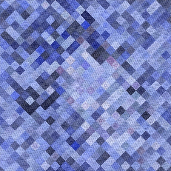 Ahgly Company Indoor Square Patterned Denim Blue Area Rugs, 5' Square