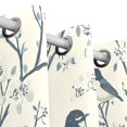 thumbnail image 3 of Birds and Flowers Pattern Thermal Blackout Curtains 63x55 Inch 2 Panels Grommet Window Drapes for Bedroom Living Room, 3 of 5