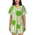thumbnail image 1 of Balery St Patrick's Day11 Conjunto de Pijama para Mujer con Estampado, Dos Piezas de Manga Corta y Shorts, Ropa de Dormir Suave con Cuello Redondo y Bolsillos-3X-Large, 1 of 6