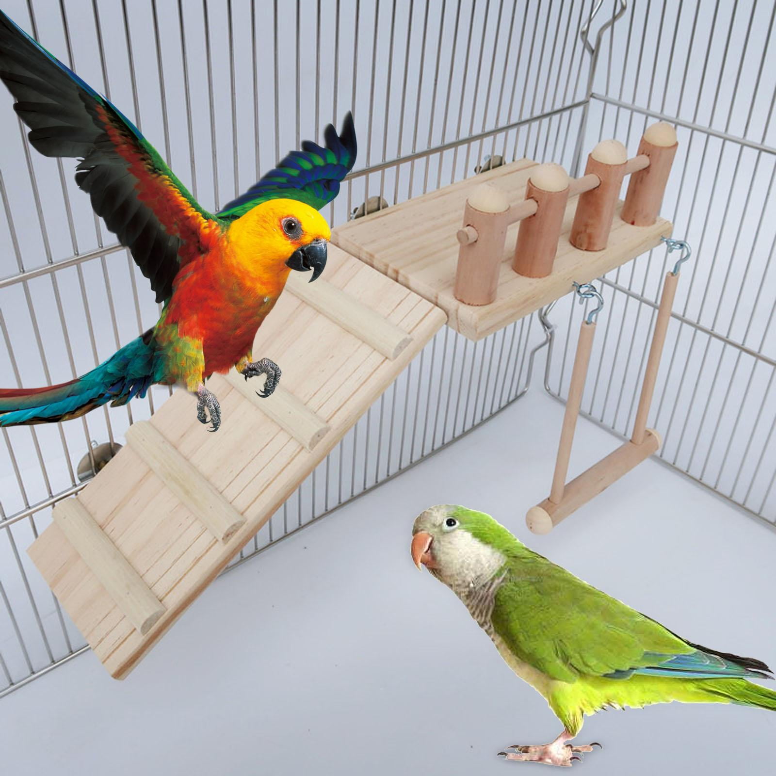 Bvdfgk Bird Perches Cage Toys Bird Wooden Play Gyms Stands Bird Cage Accessories Parrot