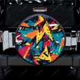 thumbnail image 1 of Motif Graffiti Coloré Polyester Roue de Rechange Universelle pour Remorque RV SUV Camion Campeur, 1 of 5