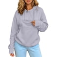 thumbnail image 2 of KHONTS Pet Pouch Hoodies for Women Front Closure Pocket Sweatshirts Oversized Snack Pouch Hoodies Grey XXXL, 2 of 7