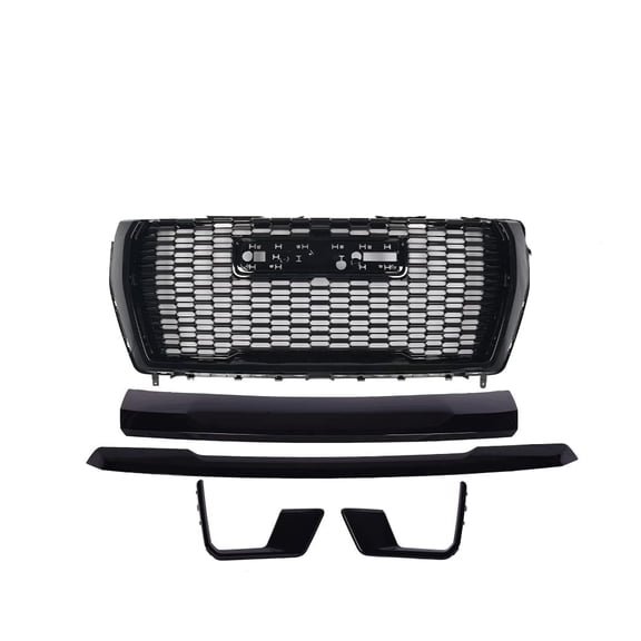 JX RACING Front Upper Lower Grille Hood Fog Light Trim Molding Compatible with GMC Yukon/Yukon XL Denali  2021-2024 Gloss Black 5 Pieces