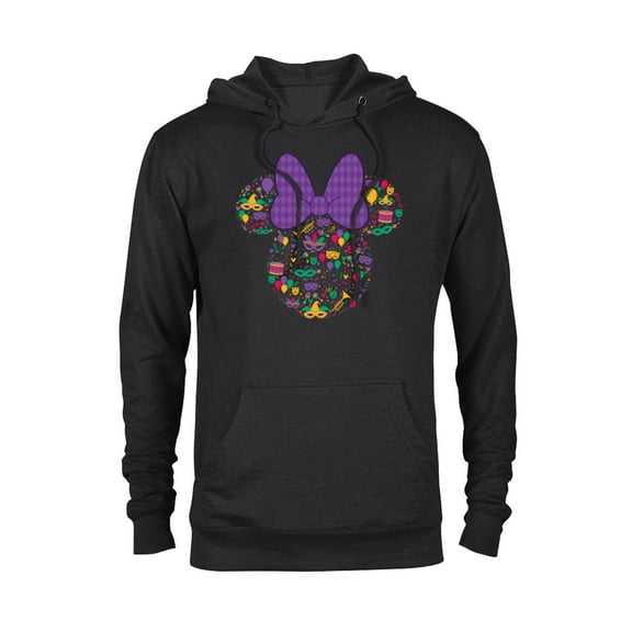 Disney Minnie Mouse Mardi Gras Carnival Holiday Icon - Pullover Hoodie for Adults - Customized-Black