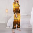 thumbnail image 2 of Bingfone Womens Pajama Sets Sunflower Sunset Rainfall Print,Long Sleeve Loungewear Pajamas Set-Large, 2 of 8