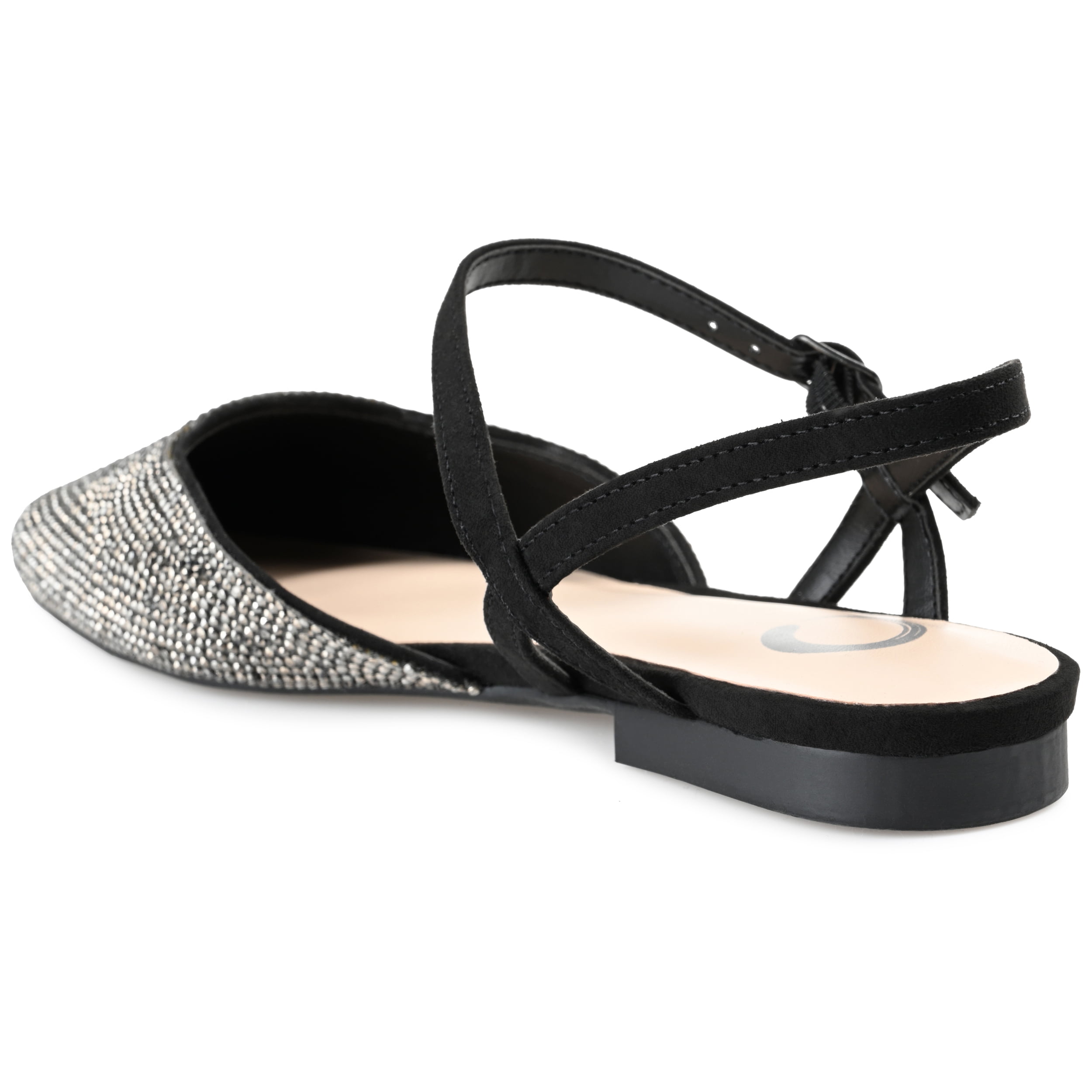 Journee Womens Nysha Buckle Square Toe Ballet Evening Dress Flats