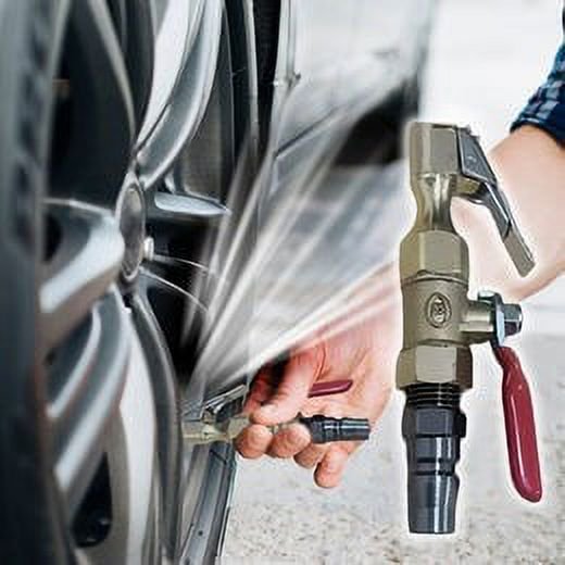 Gatillo de inflado automotriz, Boquilla de aire para llantas, Acero inoxidable resistente, 3 velocidades ajustables, Diseño compacto, Para reparaciones rápidas, Estacionamiento, Viajes urbanos,