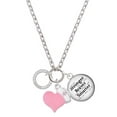 thumbnail image 1 of Delight Jewelry Silvertone Godmother Eternity Ring - Light Pink Heart Nurse Strong Zoe Necklace, 1 of 4