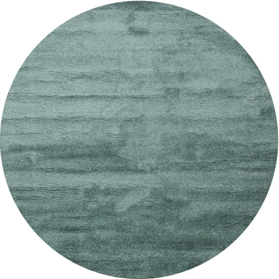 Ahgly Company Indoor Round Contemporary Green Abstract Area Rugs, 5' Round