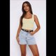 thumbnail image 5 of Tops de Verano para Mujer con Cuello Cuadrado para Salir, Tops Básicos Acanalados para Hacer Ejercicio Amarillo L, 5 of 8