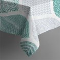 thumbnail image 4 of Green and White Geometric Quatrefoil Pattern Rectangle Tablecloth 60"x120",Waterproof Polyester Rectangle Table Cloth, Wipeable Spillproof Polyester Tablecloth for Dining, Camping, Indoor and Outdoor, 4 of 6