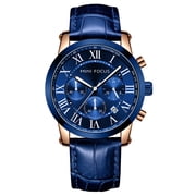 Men's Watches Sports Quartz Wristwatches Leather Strap Luminous Hands