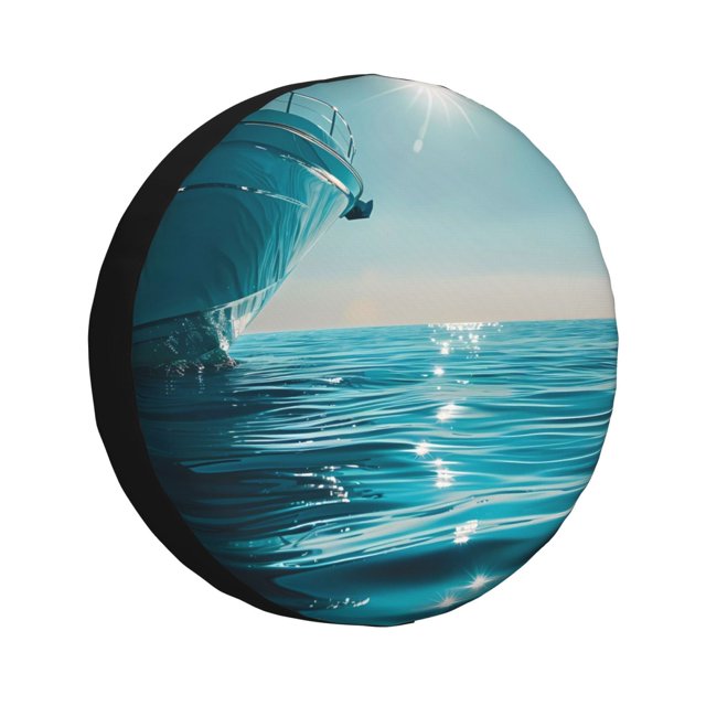 Balery Turquoise Ocean Reflection Cubiertas para Neumáticos - Protector Resistente para Neumáticos de Camioneta, SUV, Remolque, Camper y RV-15 inch