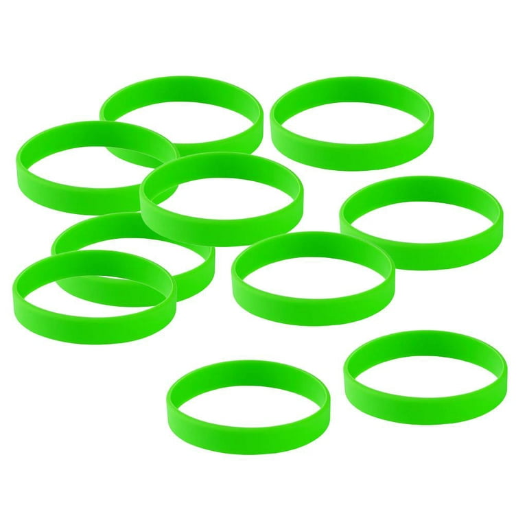 Rubber Bracelets (Pack of 10) Mixed (5 Green/5 Gray)