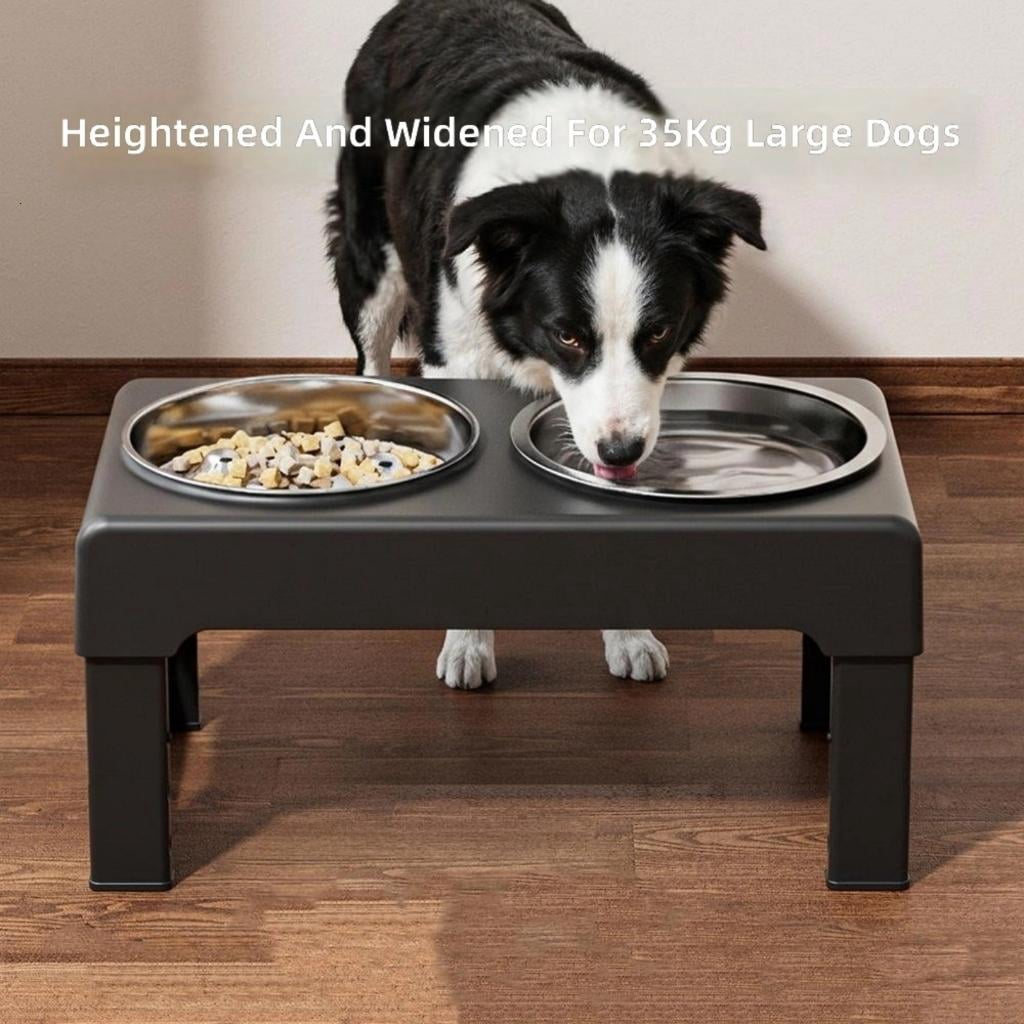 Giaone Adjustable Elevated Dog Feeder With Slow Feeder Bowl And Stainless Steel Dishes