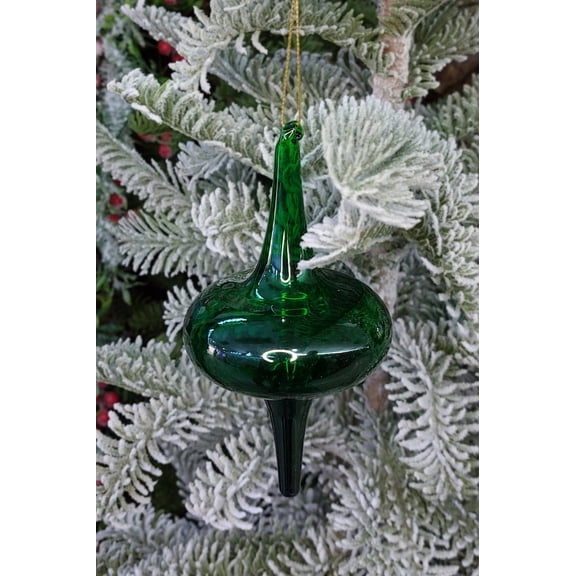 Wizardi Christmas Glass Ornament - Dark Green Spire F07M10-11
