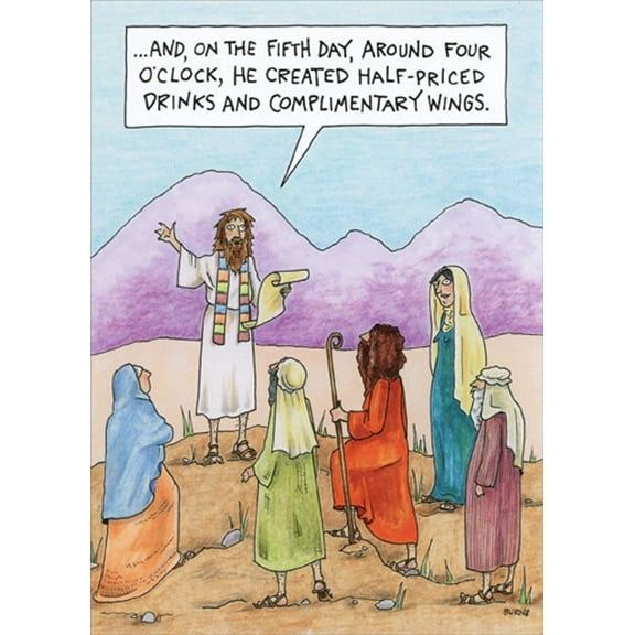 Oatmeal Studios Fifth Day Happy Hour Commandment Humorous / Funny Birthday Card