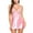 Pink, variant on Women Lingerie Sexy Chemise V Neck Satin Sleep Dress Lace Teddy Nightwear Comfortable Stretchy Alluring Mini Nightgown for Couples