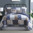 thumbnail image 3 of Modern Threads Laura Multi-color Printed Patchwork Reversible Cotton Quilt, King, 3 Piece, 3 of 6