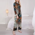 thumbnail image 3 of Rateoe Butterfly and Bloom Beauty Pattern Womens Pajamas Set Long Sleeve Sleepwear Button Down Nightwear Soft Cotton Pj Lounge Sets-Small, 3 of 7