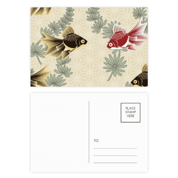 fish watergrass japan postcard set birthday mailing thanks greeting card