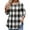 Black, variant on Women's Plus Size 3/4 Sleeve Plaid Tunic Soft Breathable Blouse Perfect for Office Casual Weekend Errands Layering 2XL
