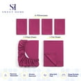 thumbnail image 4 of Sweet Home Collection 1500 Series 6 Piece Ultra Soft Microfiber Sheet Set, California King, Fuchsia, 4 of 5