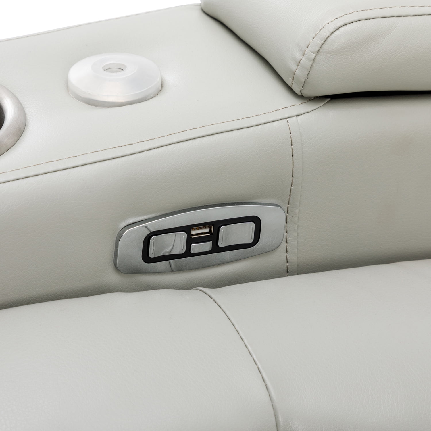 Kadyn 270° Power Swivel Rocker Recliner, PU Leather Recliner Chair with LED Light Strip, Cup Holder and 360° Swivel Tray Table, Modern Power Swivel Recliner with Cell Phone Holder, Grey Kadyn 270° Power Swivel Rocker Recliner, PU Leather Recliner Chair with LED Light Strip, Cup Holder and 360° Swivel Tray Table, Modern Power Swivel Recliner with Cell Phone Holder, Grey
